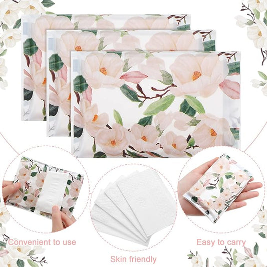 PerKoop 100 Packs Travel Size Tissues Disposable Pocket Facial Tissues Bulk for Travel Wedding Guest School Wallet Purse Home Supplies, 1000 Sheets 3 Ply(Magnolia)