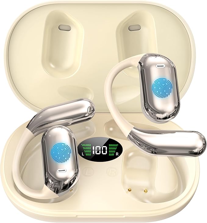 AI Language Translation Earbuds, 3-in-1 Translator Earbuds Real Time Ai Headphones Translating Earbuds for 144 Languages, Fit iOS and Android (Beige)