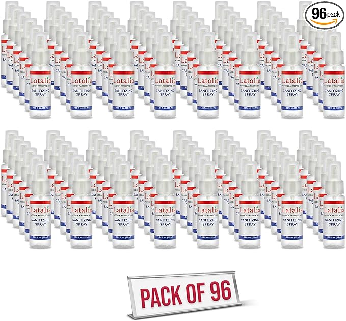Hand Sanitizer Spray - Pack of 96 Unscented Spray Hand Sanitizer for Hands (1.85 fl. oz & 55ml)