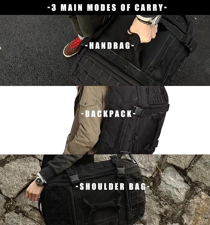 Travel Duffle Bag Backpack for Men - Large Tactical Bags Weekender Gym Bag for Overnight Traveling Military Workout Deployment Sports (Green, 25L)