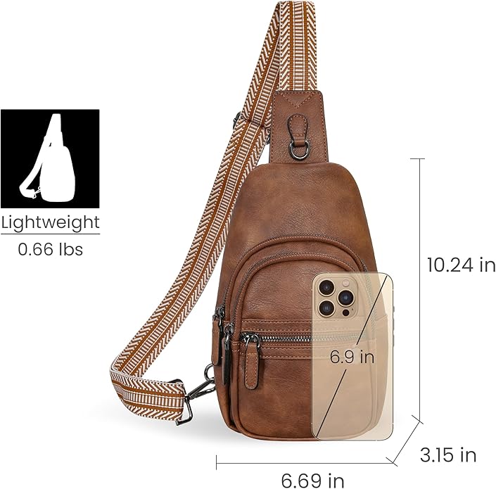 HESHE Sling Bag for Women Anti Theft Small Crossbody Bags Faux Leather Fanny Pack RFID Blocking Cross Body Purse for Travel