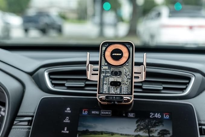 SPLACH Zippy Wireless Charging Phone Holder, Auto-Sensor, All-Scenario Mounts, for iPhone/Samsung/Google, Fits 4.7"–6.8" Phones (Pack: Duo for All-Scenario (2 Silver))