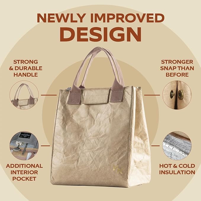 VonNova Women’s Insulated Lunch Bag with Premium 4mm Cooler Insulation, Cute Large 7L Lunch Tote for Office, Durable Small Lunch Box for Women, Stylish Lunchbox for Adults, Teens, Nurses, Teachers