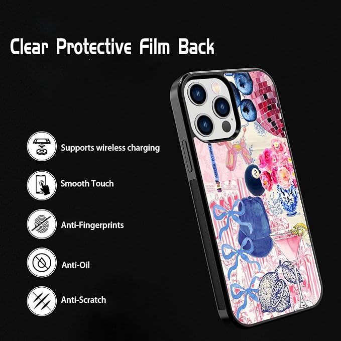 Aesthetic Collage Shockproof Protective Trendy Preppy Phone Case for iPhone 12 Pro Cute Flower Bow Cover