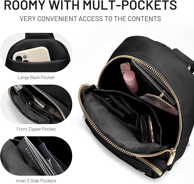 Crossbody Bags for Women Small Sling Bag Travel Cross Body Bag Anti Theft Fanny Pack Chest Purse Trendy Mini Backpack