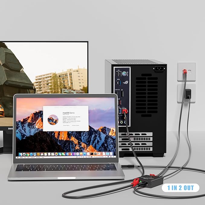 USB-C to 2x RJ45 Ethernet Splitter, Gigabit LAN Adapter, 1Gbps, for MacBook to Ethernet