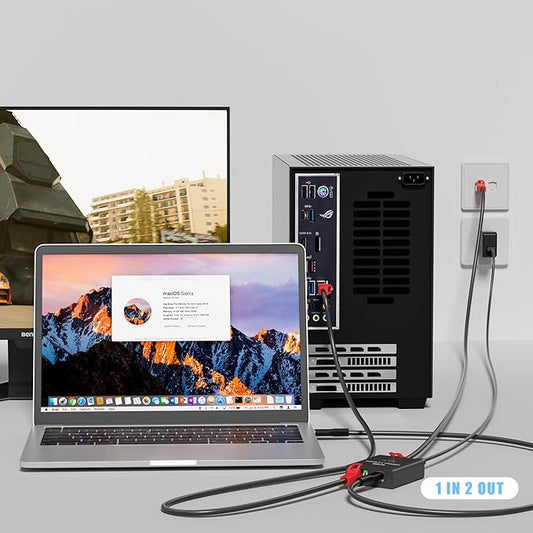 USB-C to 2x RJ45 Ethernet Splitter, Gigabit LAN Adapter, 1Gbps, for MacBook to Ethernet