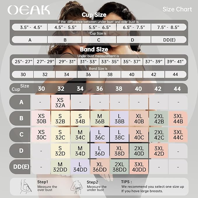 OEAK Womens Deep V Bras Wireless Comfortable Bra Supportive No Underwire Bras Tshirt Push Up Bralettes Plunge Seamless Bra