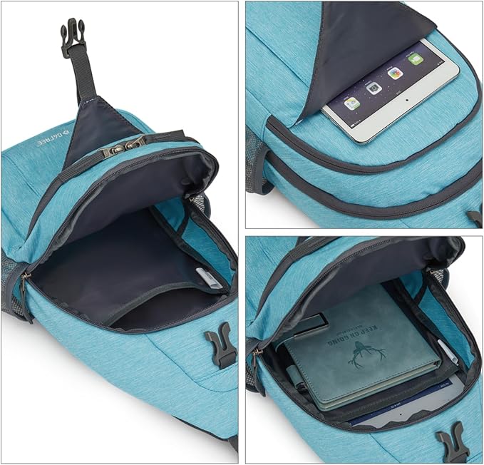 G4Free Sling Bag RFID Blocking Sling Backpack Crossbody Chest Bag Daypack for Hiking Travel(Sky Blue)