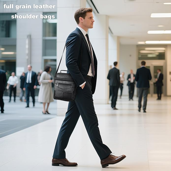 NIUCUNZH Genuine leather man purse mens crossbody sling bag small messenger shoulder Satchel