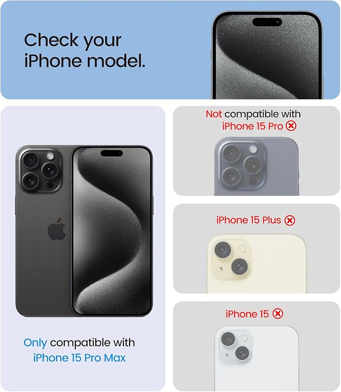 EZ-GLAZ-4 Pack iPhone 15 Pro Max Privacy Screen Protector(6.7'') With [2 Pcs Camera Lens Protector], Anti-Spy, 9H Hardness, Drop-Resistant, Case Friendly, Anti-Scratch & EZ-To-Install Tempered Glass