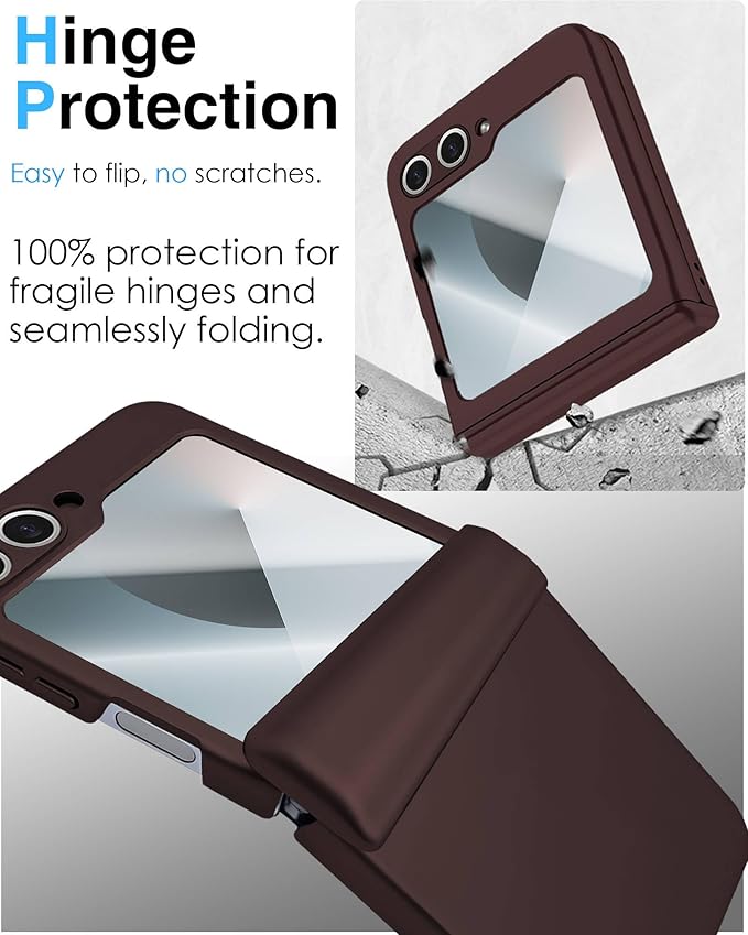 STORMTAL for Samsung Galaxy Z Flip 6 Case/Z Flip 7 FE Case, Hinge Protection, Built-in Screen Protector, Wireless Charging, Slim Rugged Phone Protective Case for Galaxy Z Flip 6 Wine