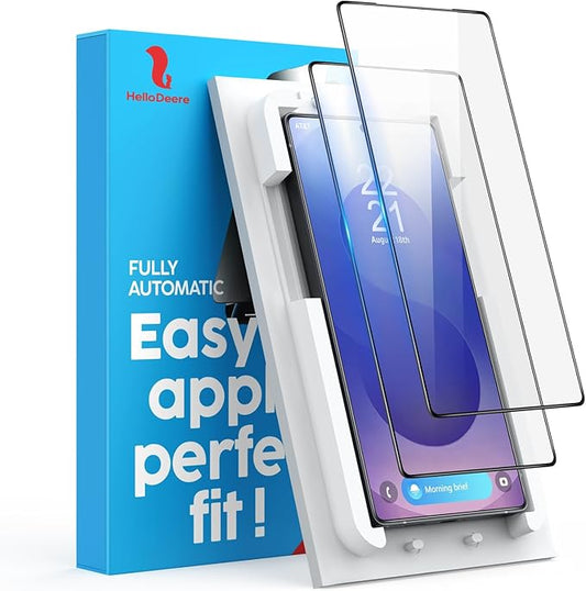 Compatible with Samsung Galaxy S25 Ultra Screen Protector Clear,[100% Fingerprint Unlock][Shatterproof][Anti-Fingerprint] 3D Full Coverage 9H Screen Protector,Easy Installation,2 Pack