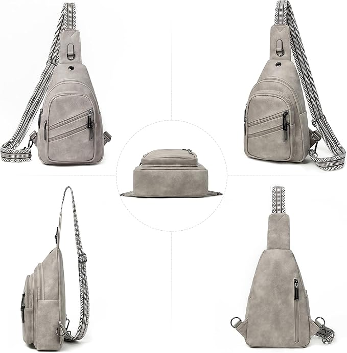 Sling Bag for Women Crossbody Purse Leather Crossbody Bag Fanny Pack Chest Pack for Travel Everyday Vacation