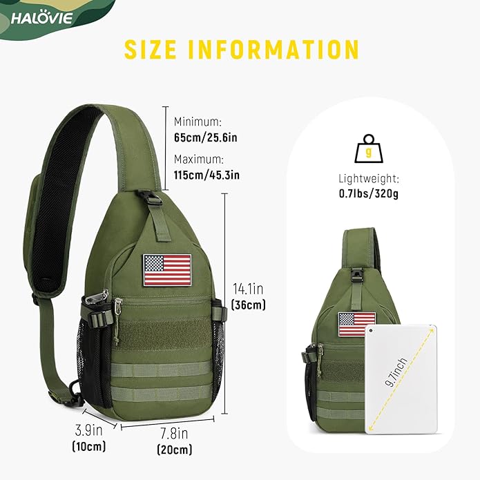 HALOVIE Crossbody Sling Bag Anti Theft Crossbody Backpack RFID Sling Backpack Lightweight Travel Hiking Chest Bag