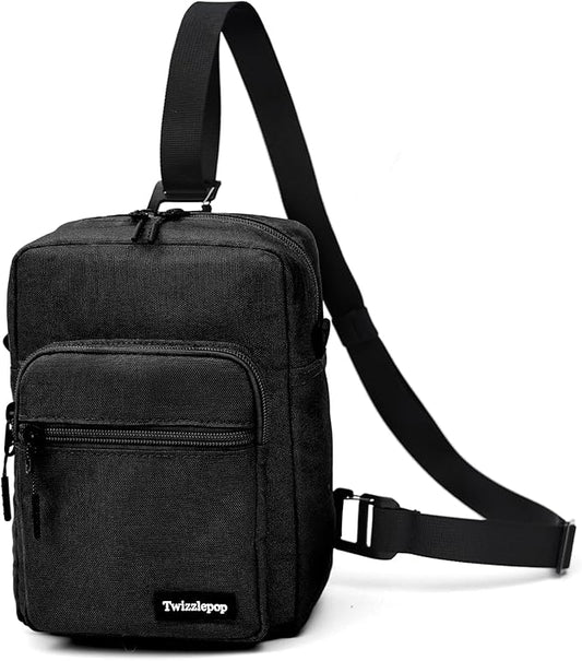 Waterproof Sling Bag For Men, Small Nylon Crossbody Sling Backpack With Multi Pocket, Adjustable Chest Bag For Travel, Hiking, Workout - Black