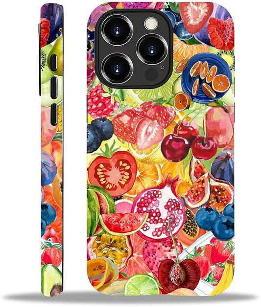 Case for iPhone 14 Pro Max,Summer Fruit Collage for Woman Men Full Body Protective Cover Shockproof 2 in 1 Silicone + Hard PC Case for iPhone 14 Pro Max