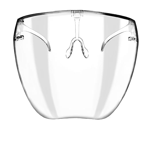 zeroUV - Protective Face Shield Full Cover Visor Glasses/Sunglasses (Anti-Fog/Blue Light Filter) (Clear/Clear) Single