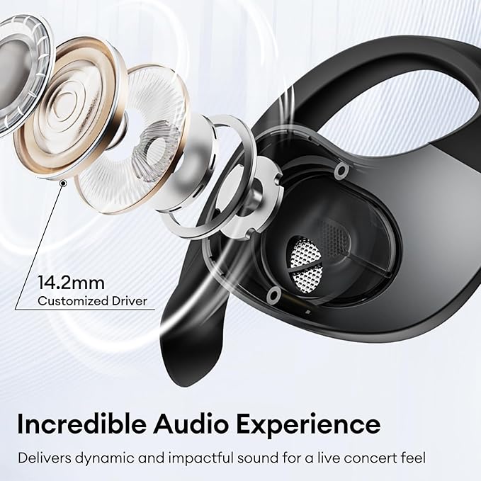 TRANSFORMERS Wireless Earbuds Bluetooth 5.4 Open Ear Earbuds Over The Ear Earphones with Ear Hooks,60H Playtime,IPX5 Waterproof,Dual Mic Clear Call,for Running Workout,TF-T07 Sliver-Optimus Prime