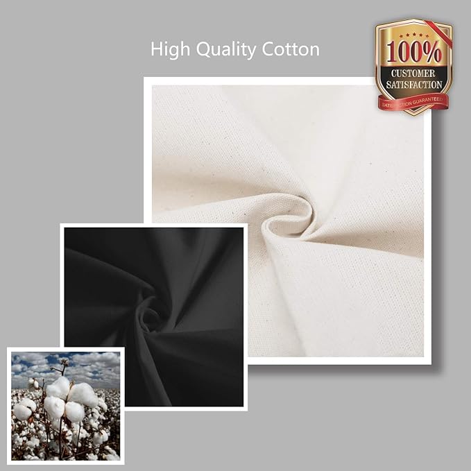 TOPDesign 30-Pack Canvas Tote Bags with an External Pocket, Reusable Grocery Shopping Bags, Top Zipper Closure, Daily Essentials (Black/Natural)