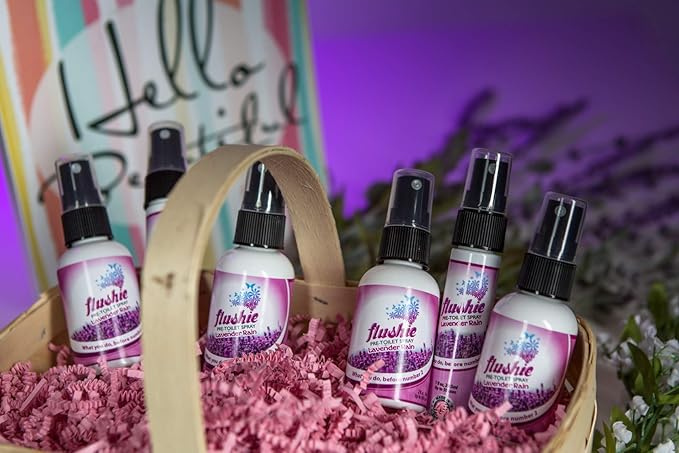 Flushie Pre-Toilet Spray for Poop Travel Size Toiletries Bathroom Spray for Poop Spray for Toilet Deodorizer Traveling Essentials Poop deodorizer Poop Odor eliminator 4oz (Lavender, 1 Pack)
