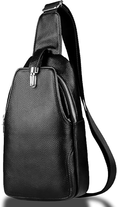 KPYWZER Vintage Leather Sling Bag Backpack for Men Crossbody Shoulder Chest DayPack Backpacks