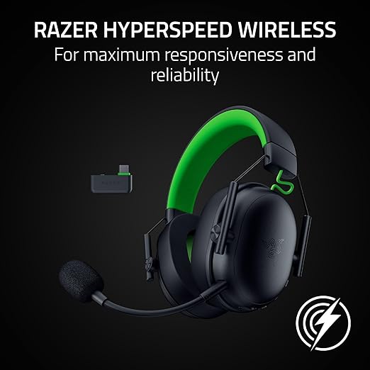 Razer BlackShark V3 X HyperSpeed Wireless Gaming Headset for Xbox: 50mm Drivers - Cardioid Mic - 2.4 GHz, Bluetooth, USB - Works with PC, Mac, PS5, Nintendo Switch - Long Battery Life - Black