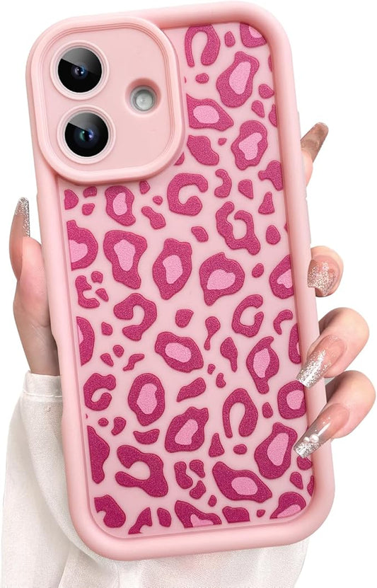 KANGHAR Case Compatible with iPhone 17 Leopard Printed Pattern Cute Cheetah Phone Case Soft TPU Shockproof Protective Cover Designed for iPhone 17 6.3 Inch Pink