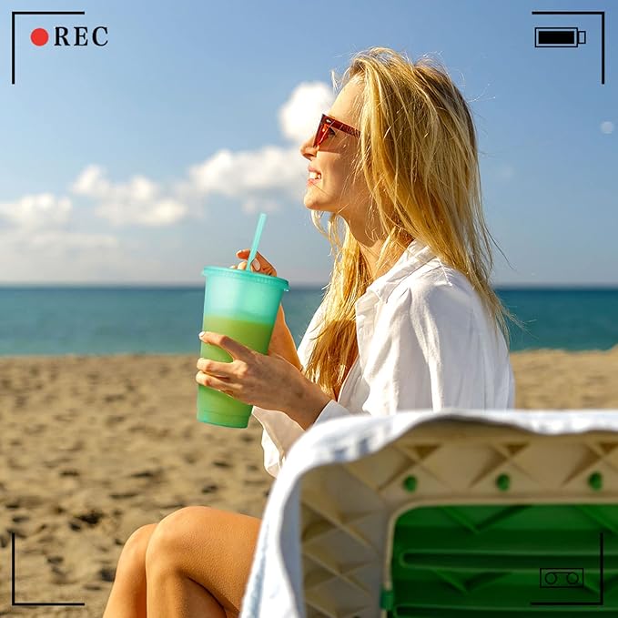 Honeydak 60 Pack Tumbler with Straw and Lid Bulk Glitter Plastic Cups Water Bottle Iced Coffee Travel Mug Reusable Party Favor Cups for Birthdays travel 24-27 oz (Assorted Color)