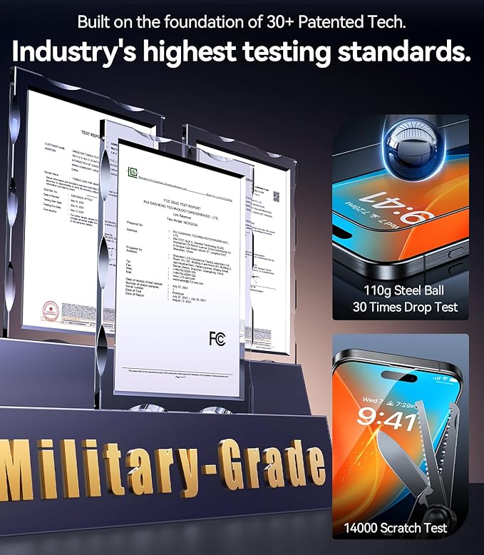 TORRAS Military-Grade Shatterproof for 16 Plus Screen Protector 6.7 Inch [9H+ Tempered Glass& One-Step Installation] Anti-Scratch Full Coverage Fit Bubble Free Case-Friendly Film, 2 Park,GlassGo X