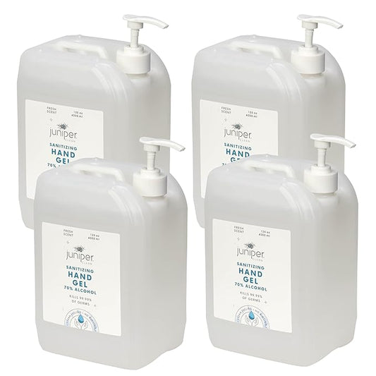 Hand Sanitizer Gel with 70% Alcohol 1.06 Gallon with Pump (Pack of 4)