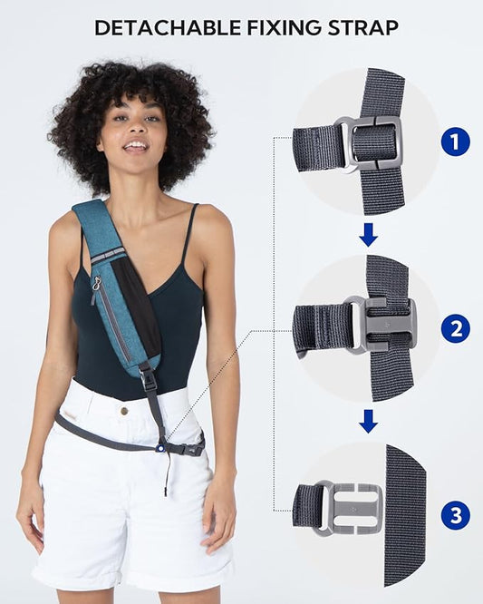 WATERFLY Small Hiking Sling Bag: Crossbody Sling Backpack Chest Bag Daypack for Men Women with Skin-Friendly Shoulder Strap