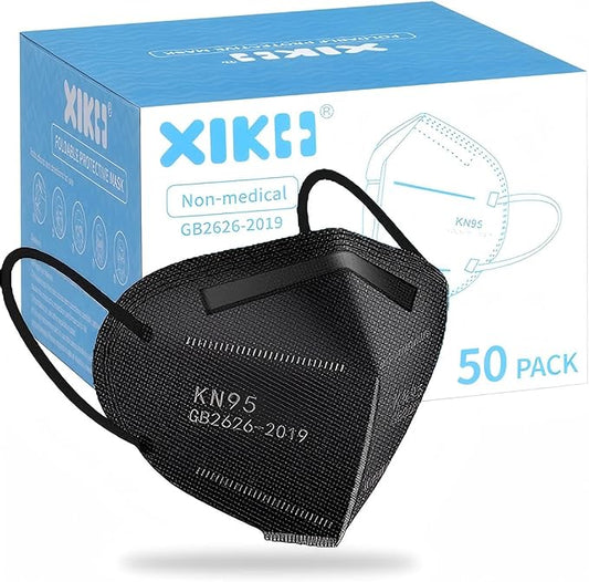 KN95 Masks for Adults 50PCS 5 Layer Mascarillas Filter Efficiency≥98% Breathable Elastic Ear Loops & Adjust Nose Clip Kn95 Face Mask for Travel Healthcare/Essential Workers