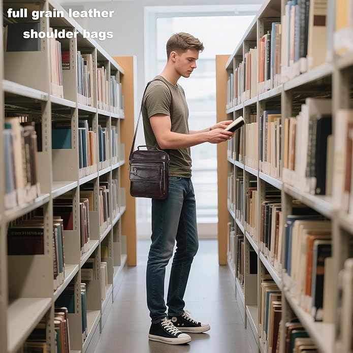 NIUCUNZH Genuine leather man purse mens crossbody sling bag small messenger shoulder Satchel