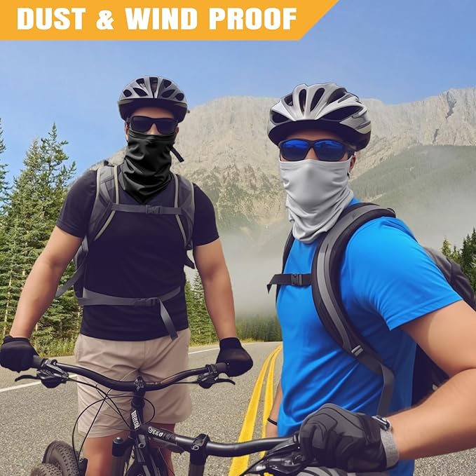 HONGTEYA 6 Pack Neck Gaiter Face Mask: Breathable Windproof Face Cover Balaclava High Elastic Earloop Bandana for Men Women