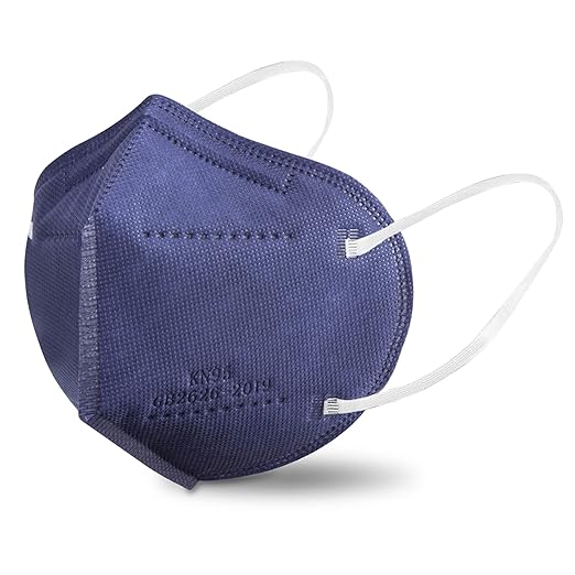 AKGK KN95 Face Mask - 50 PCS, Breathable Protection, 5-Ply KN95 Masks, Navy Blue, Cup Dust Safety