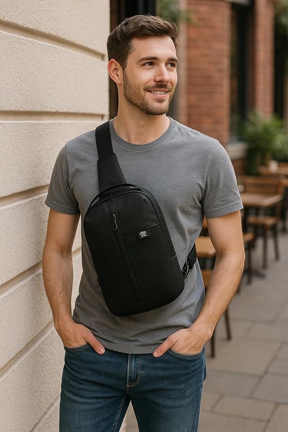 Convertible Small Sling Bag,Waterproof Crossbody Bag for Women Men,Practical Multi-Functional Chest Bag for Outdoor Hiking, Travel,Sports.