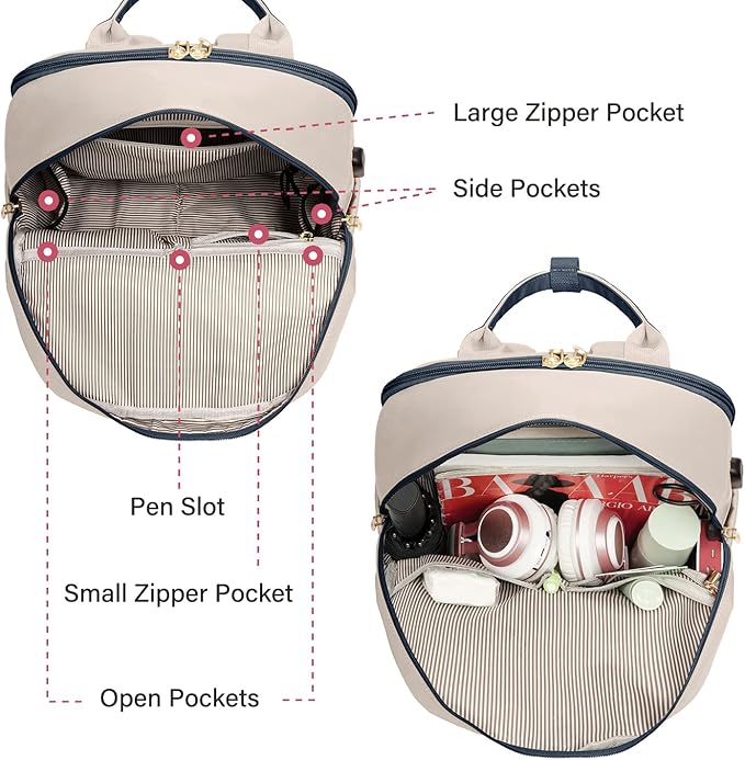 LOVEVOOK Laptop Backpack for Women 15.6 Inch Laptop Bag with USB Port, Fashion Waterproof Backpacks Teacher Nurse Stylish Travel Bags Vintage Daypacks for College Work