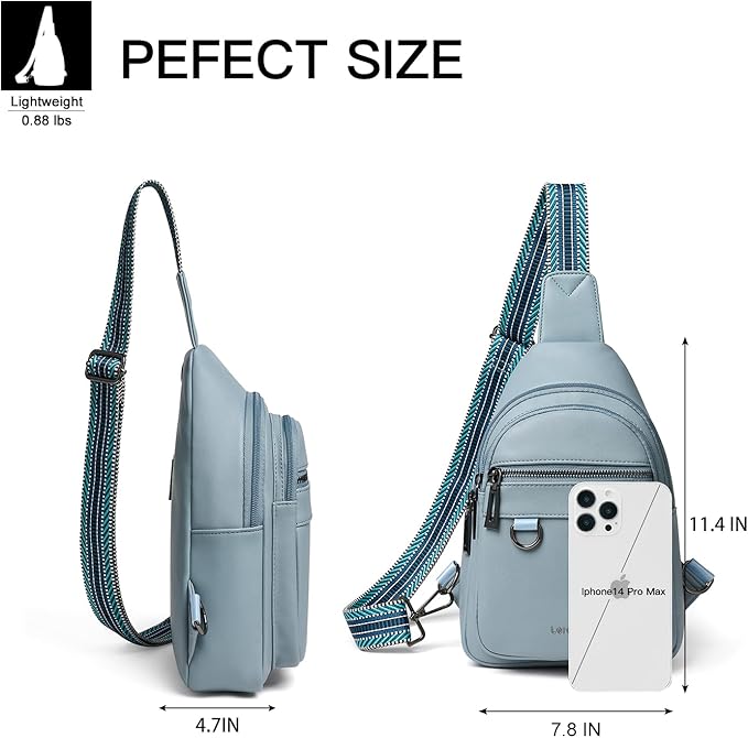 7L Sling Bag for Women Men Vegan Leather Crossbody Bags Fanny Pack Purse Backpack Over Shoulder Bag Travel Anti Theft