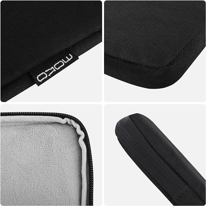 MoKo 13 Inch Tablet Sleeve Fits 13inch iPad Air M3 2025, iPad Pro M4/Air M2 2024, iPad Pro 12.9, Galaxy Tab S8+/S9+ 12.4, Polyester Bag Fit with Apple Pencil or Smart Keyboard,Black