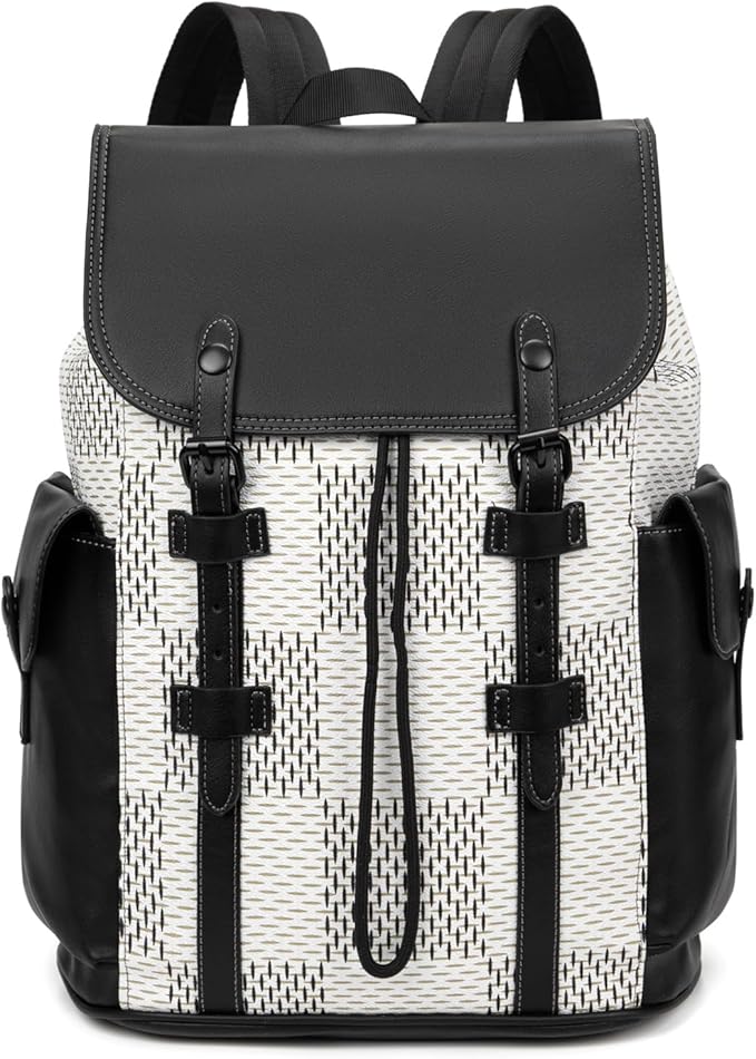 KingTo Laptop Backpack for Men Luxury Anti-Theft Travel Backpack Casual Business Waterproofing Computer Bag (A-White)