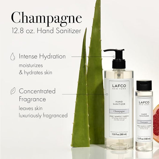 LAFCO New York Hand Sanitizer, Champagne - 12.8 fl oz - Purifies & Hydrates - FDA Approved - Cruelty Free