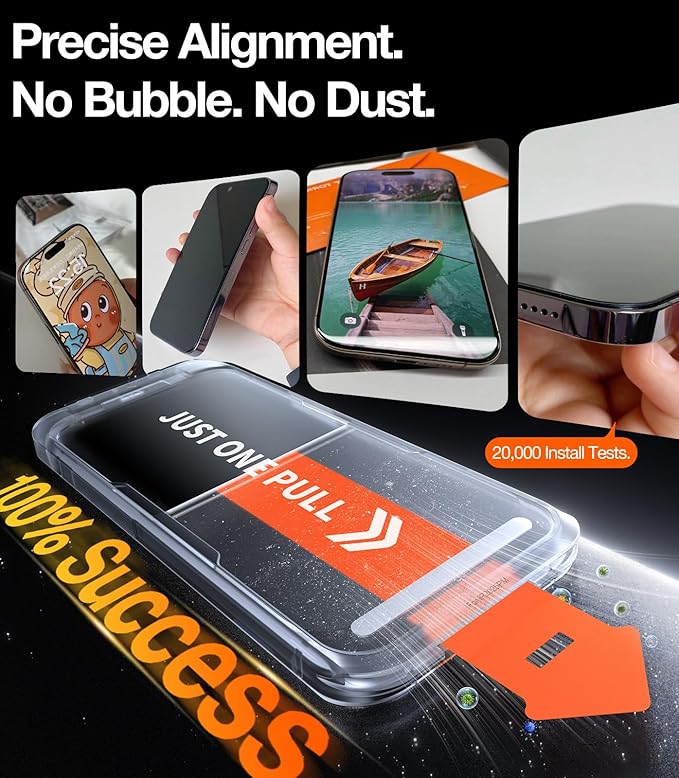 TORRAS Unbreakable for iPhone 17 Pro Screen Protector, 9H+ Military-Grade,12 FT Shatterproof, Aerospace Tempered Glass 2 Pack - Full Coverage, Anti-Scratch, Bubble-Free, Easy Installation,6.3 inch