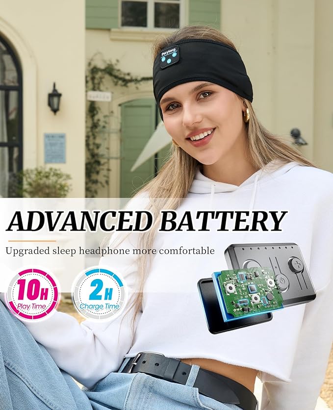 Sleep Headphones for Sleeping, Bluetooth Wireless Sports Headband, Cozy Lightweight Headband Headphones Hi-Fi Stereo Ergonomic ASMR Sleep Headphone Cool Gadget Gift for Women Men