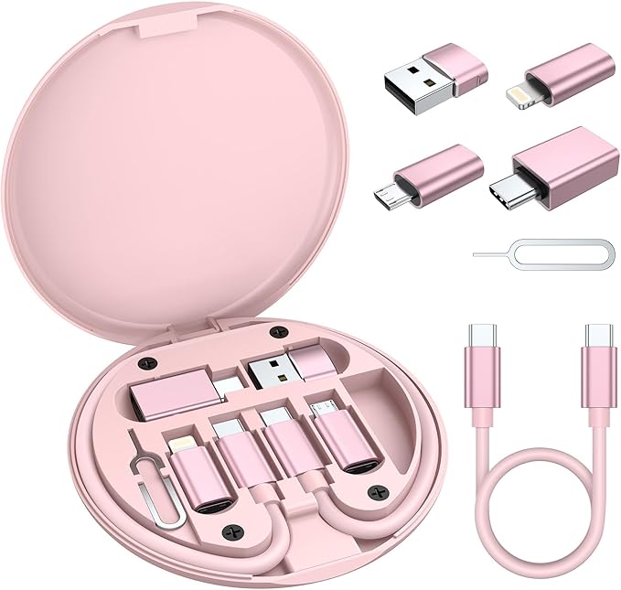 Elebase for iPhone 17 USB Charging Adapter Kit,Multi USBC Adaptor with 1Ft 100W Charger Cable Set,Type C to Micro USB 3.0 OTG iOS Travel Converter for iPhone 16 15 Max Pro,Samsung Galaxy S24 S23 Plus