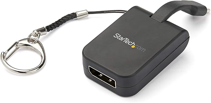 StarTech.com Compact USB C to DisplayPort 1.4 Adapter - 8K 60Hz/4K USB-C to DP Video Converter w/Keychain Ring - USB Type-C DP Alt Mode (HBR3 HDR DSC) to DP Monitor Dongle - TB3 Compatible (CDP2DPFC)
