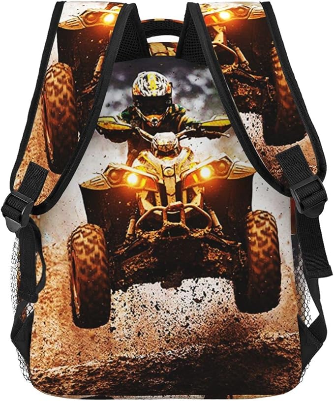Backpack Dirt Quad Bike 4 Wheelers Off Road Ride on ATV, Travel Laptop Backpacks Casual College Daypack School Bag for Boys Girls Men Adult