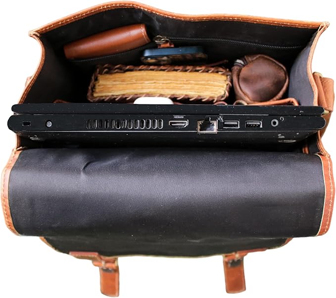 jaald Genuine Leather Messenger Bag Vintage Laptop Crossbody Bag Satchel Man Purse Shoulder Bag for man woman office bag