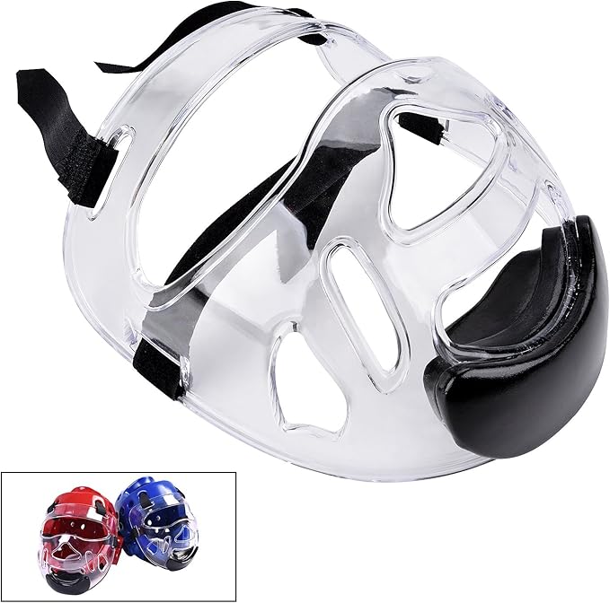Clear Face Guard, Safety Face Shield Portable, Boxing Faceshield KarateDetachable Taekwondo Protection Face Cover Sparring