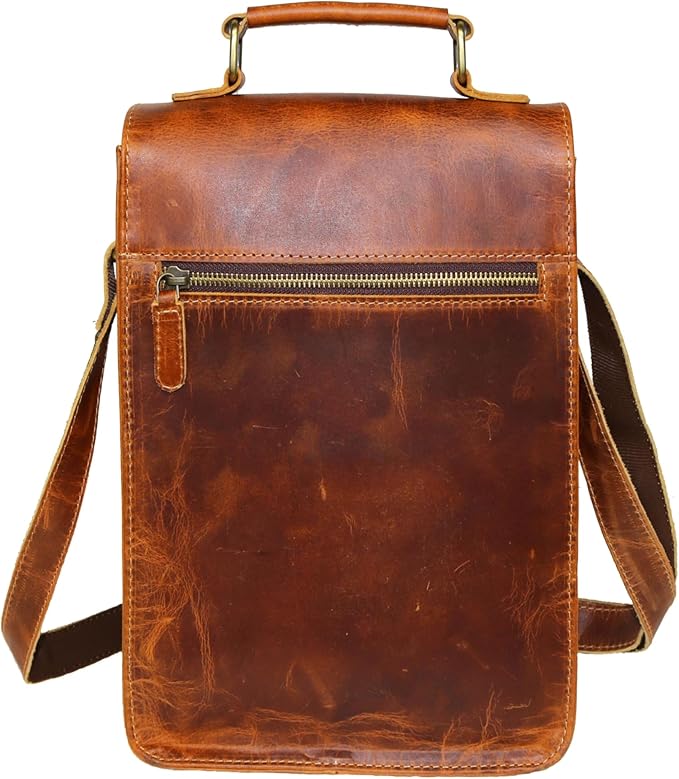 jaald Genuine Leather Messenger Bag Vintage Laptop Crossbody Bag Satchel Man Purse Shoulder Bag for man woman office bag